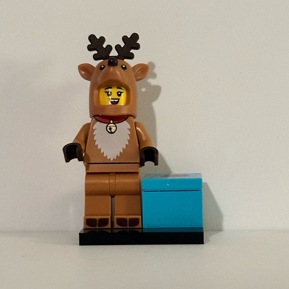 Lego CMF Reindeer Figure with Blue Block